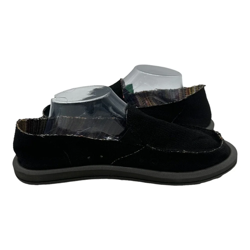 Sanuk‎ Donna Hemp Shoes Women's Size 6 Black Slip On Loafers NWT SWF1160 BLK